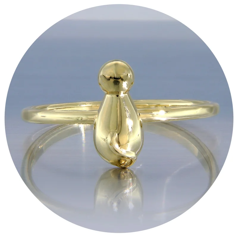 Inel Aur Galben 14k Pisica Cat - Design Minimalist si Delicat