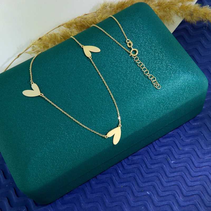  Colier Aur 14 k Inimi Hearts - Romantic si Modern