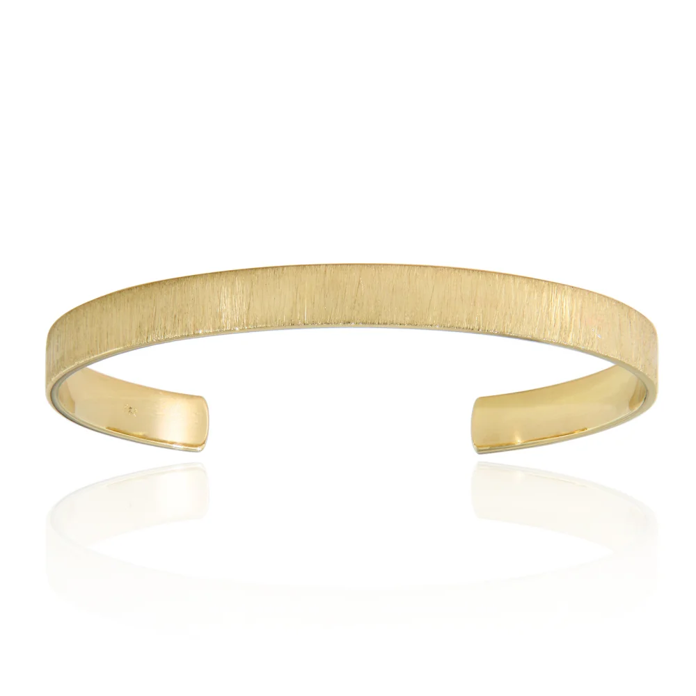 Brățară bangle din aur galben 14K cu finisaj texturat