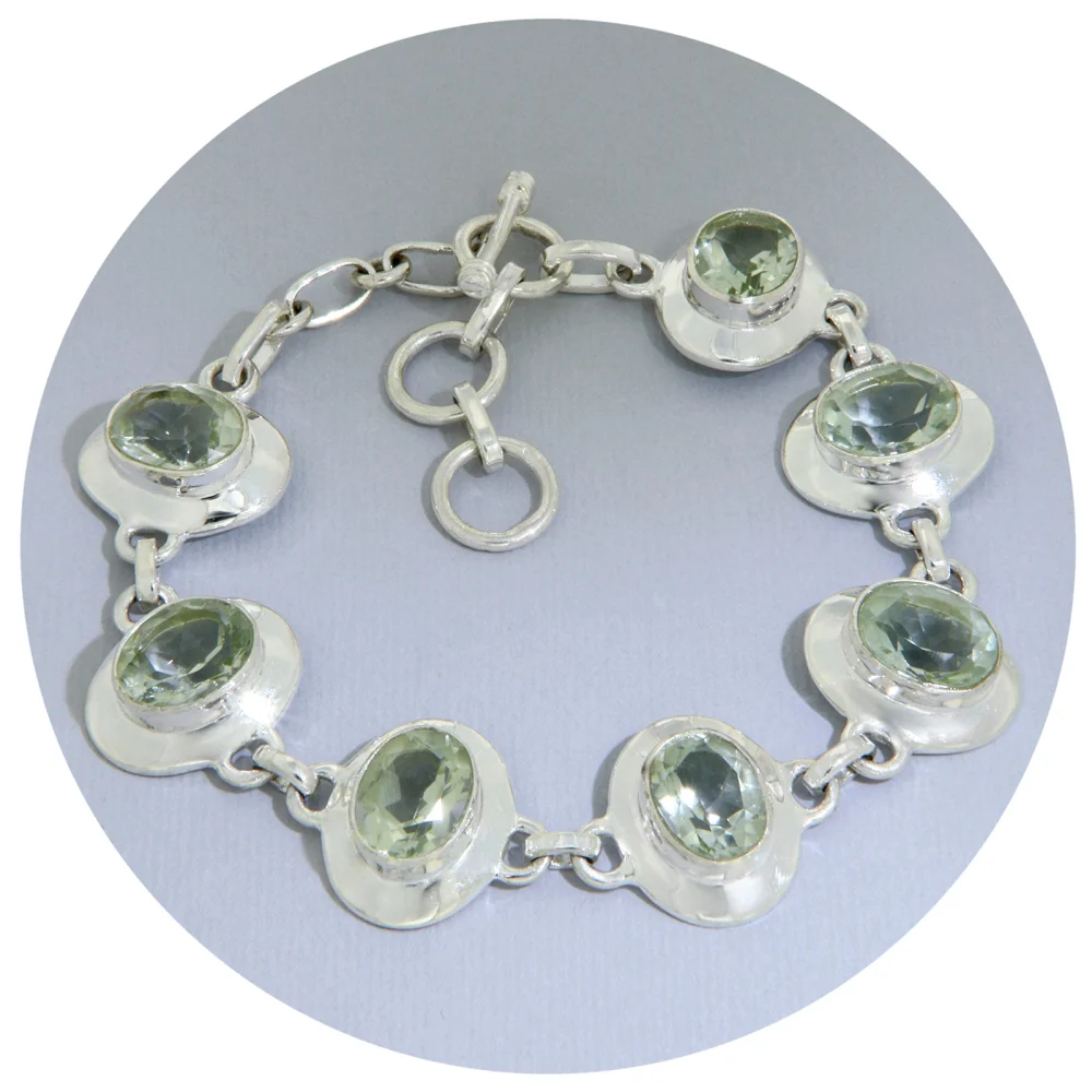 Bratara Argint 925 Ametist Verde | Moderna si Rafinata