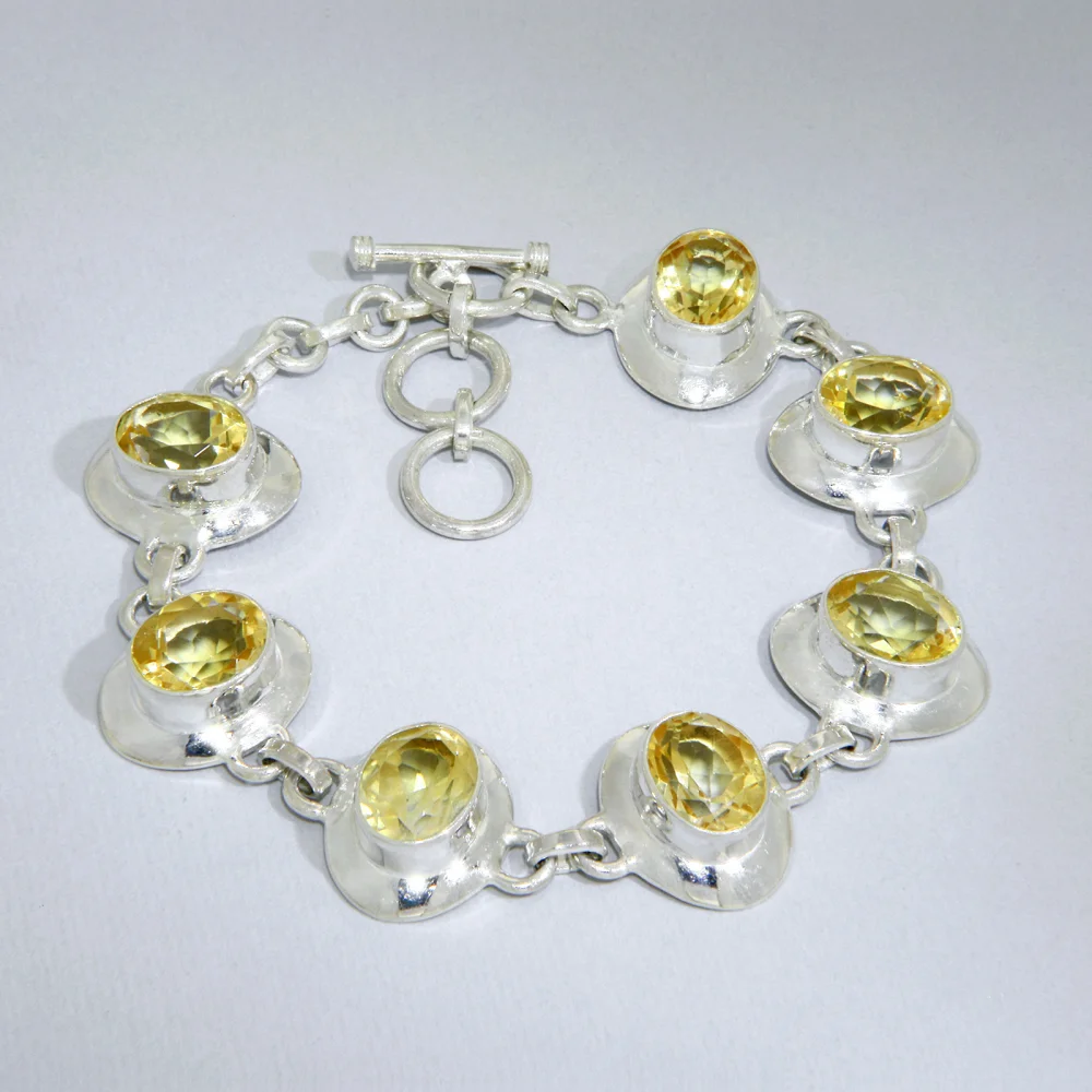  Bratara Argint 925 Citrine Naturale Ovale - Expresiva si Solara