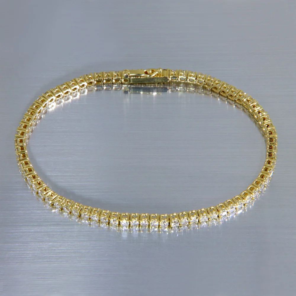 Bratara Tenis Galben Alb 14k Diamante Naturale - Eleganta si Rafinament