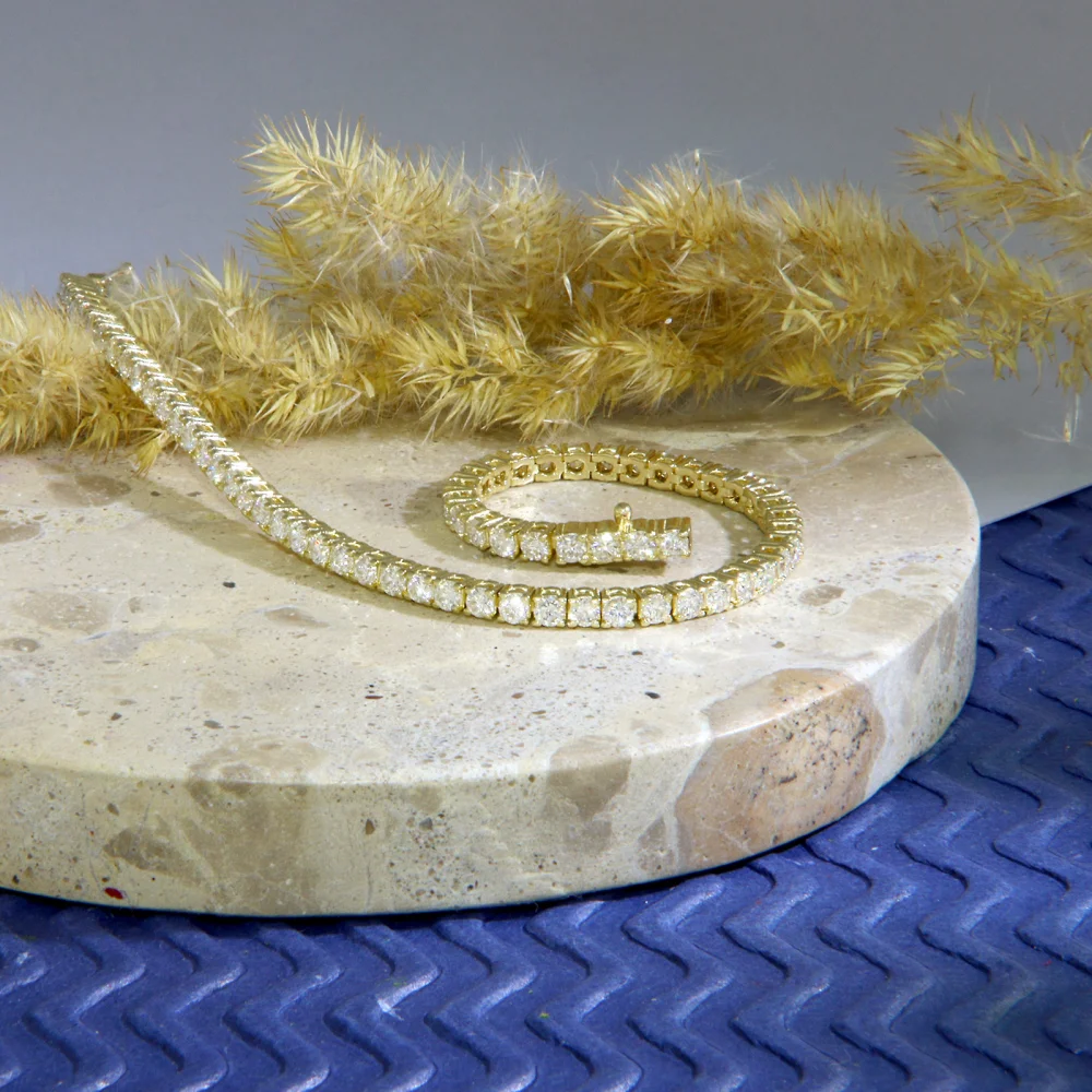 Bratara Tenis Galben Alb 14k Diamante Naturale - Eleganta si Rafinament