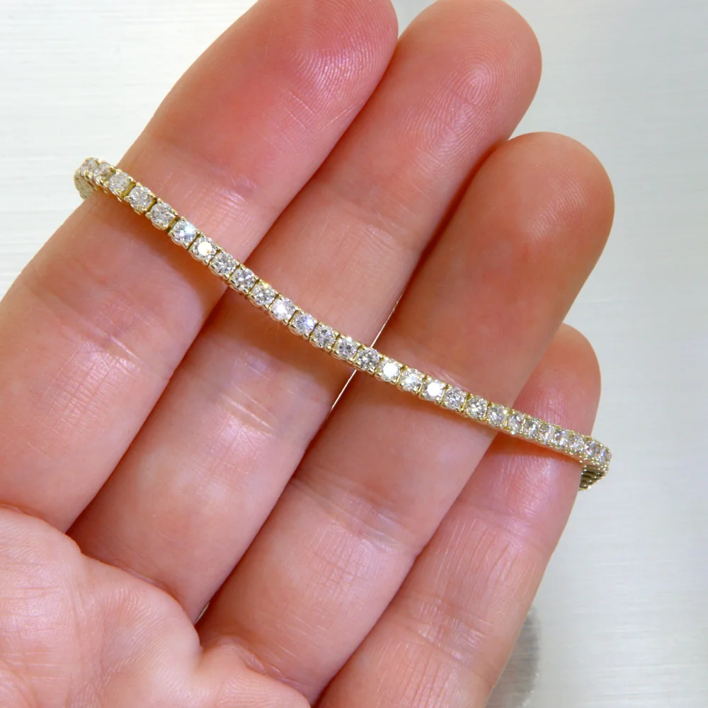 Bratara Tenis Galben Alb 14k Diamante Naturale - Eleganta si Rafinament