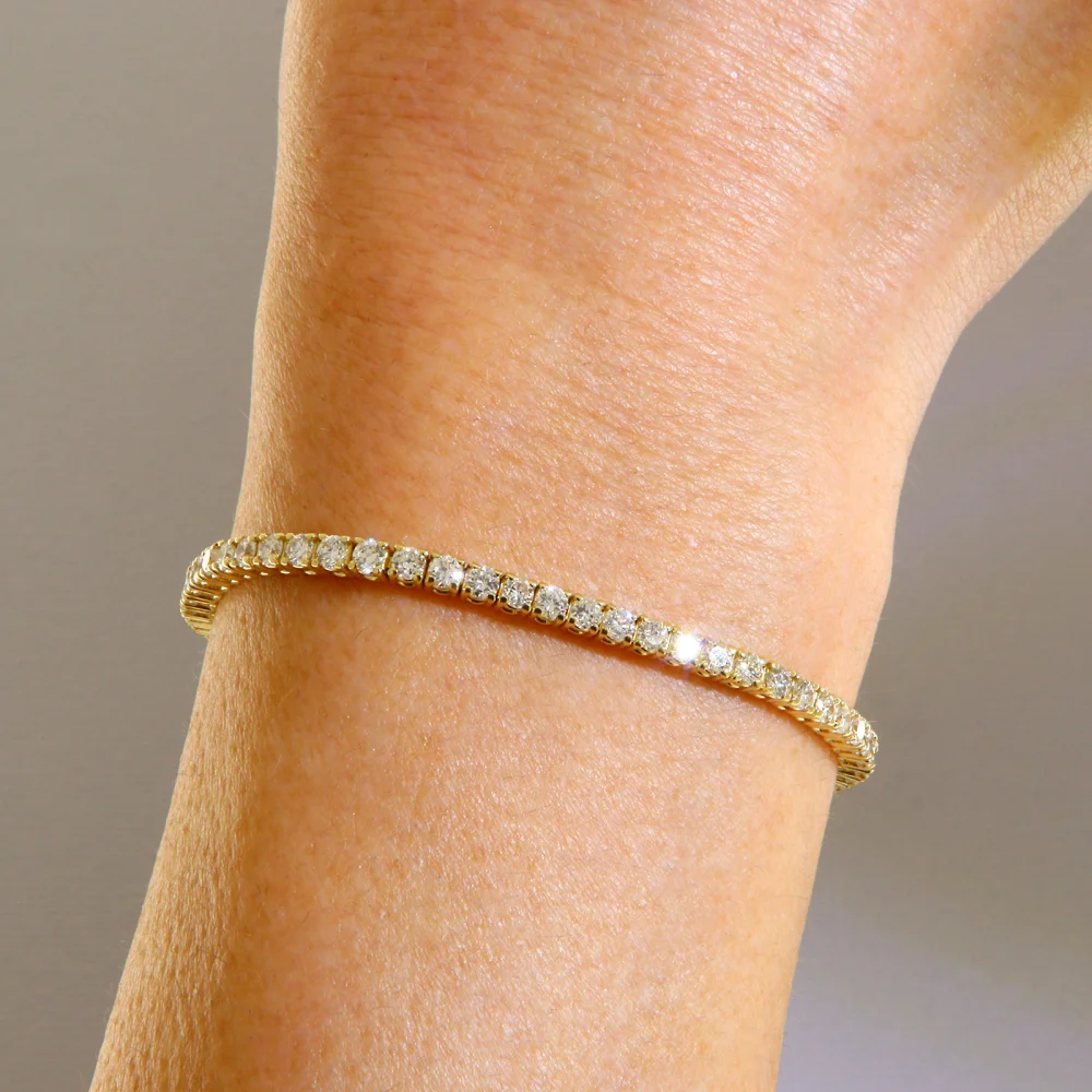 Bratara Tenis Galben Alb 14k Diamante Naturale - Eleganta si Rafinament