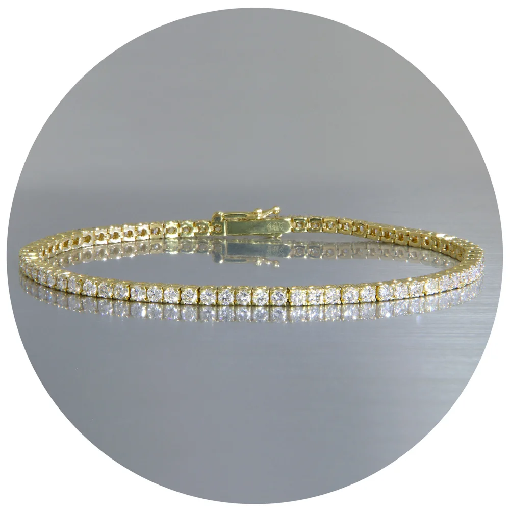 Bratara Tenis Galben Alb 14k Diamante Naturale - Eleganta si Rafinament