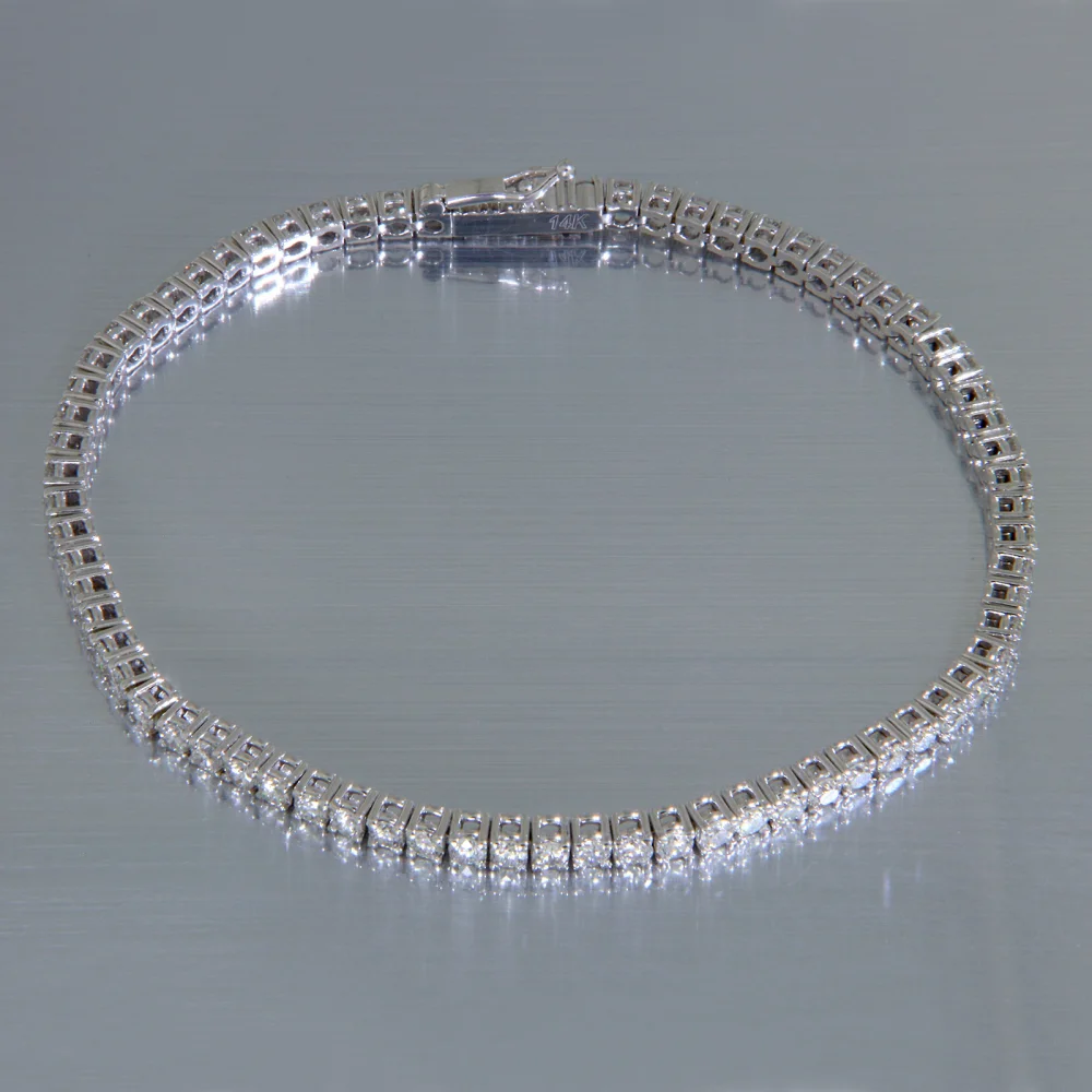 Bratara Tenis Aur Alb 14k Diamante Naturale - Eleganta Subtila