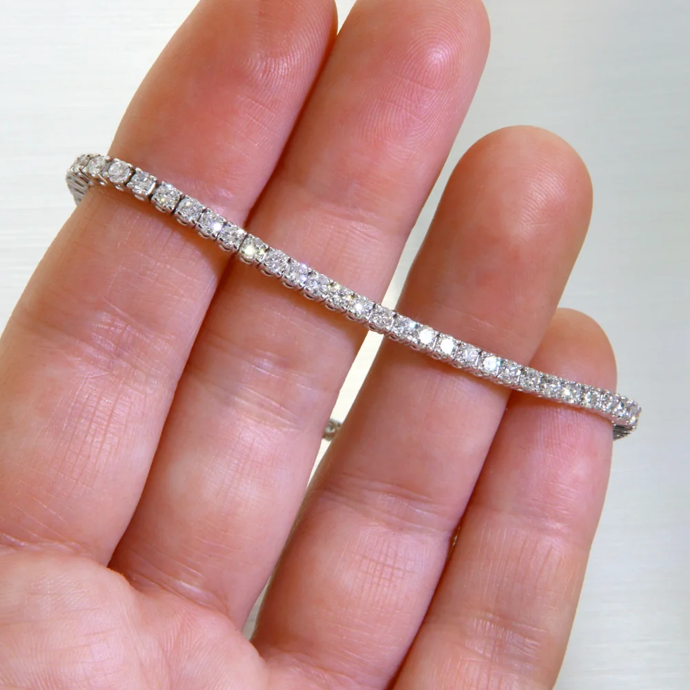 Bratara Tenis Aur Alb 14k Diamante Naturale - Eleganta Subtila