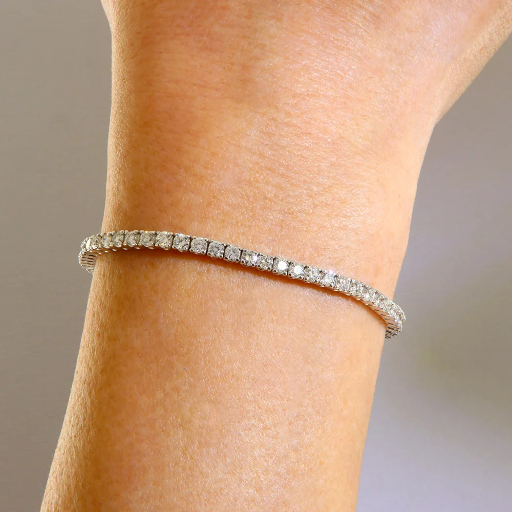 Bratara Tenis Aur Alb 14k Diamante Naturale - Eleganta Subtila