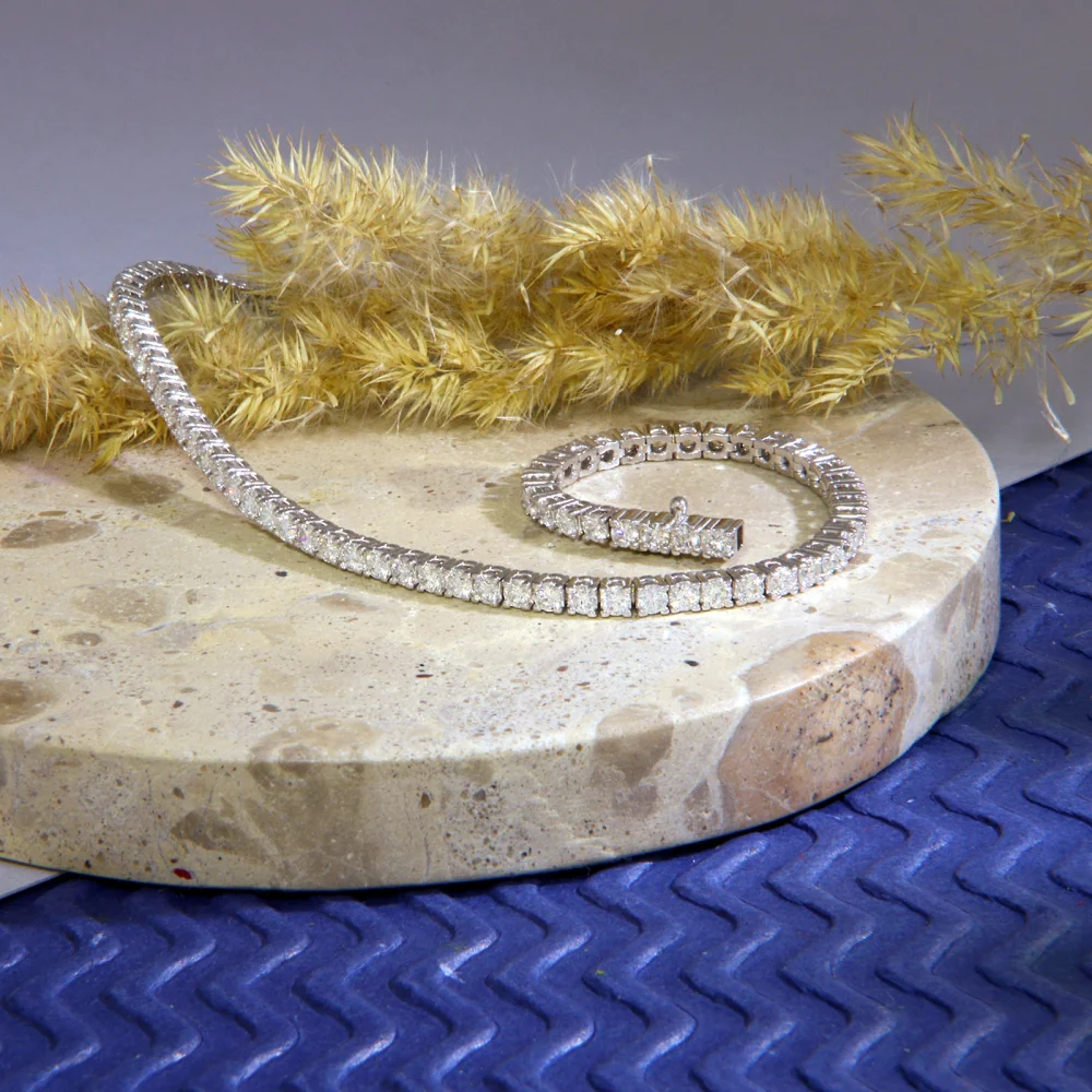 Bratara Tenis Aur Alb 14k Diamante Naturale - Eleganta Subtila