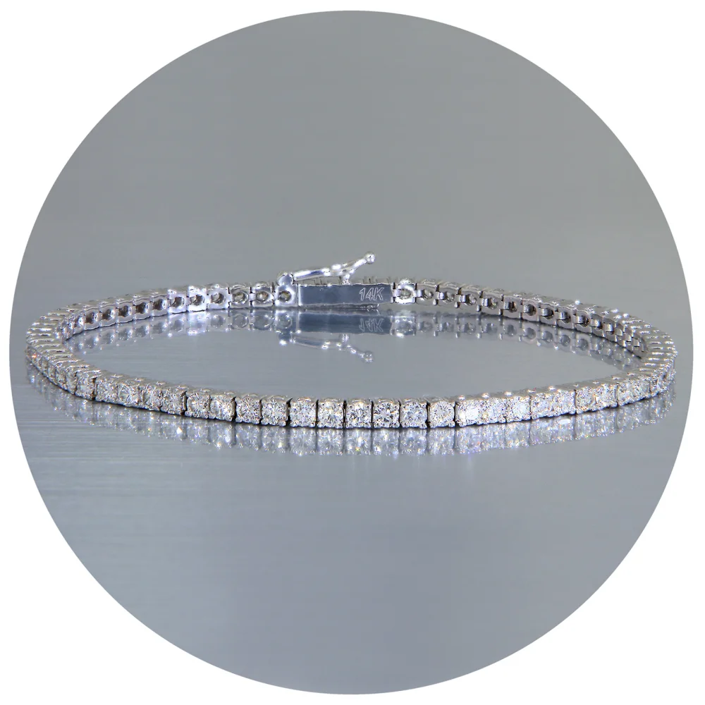 Bratara Tenis Aur Alb 14k Diamante Naturale - Eleganta Subtila