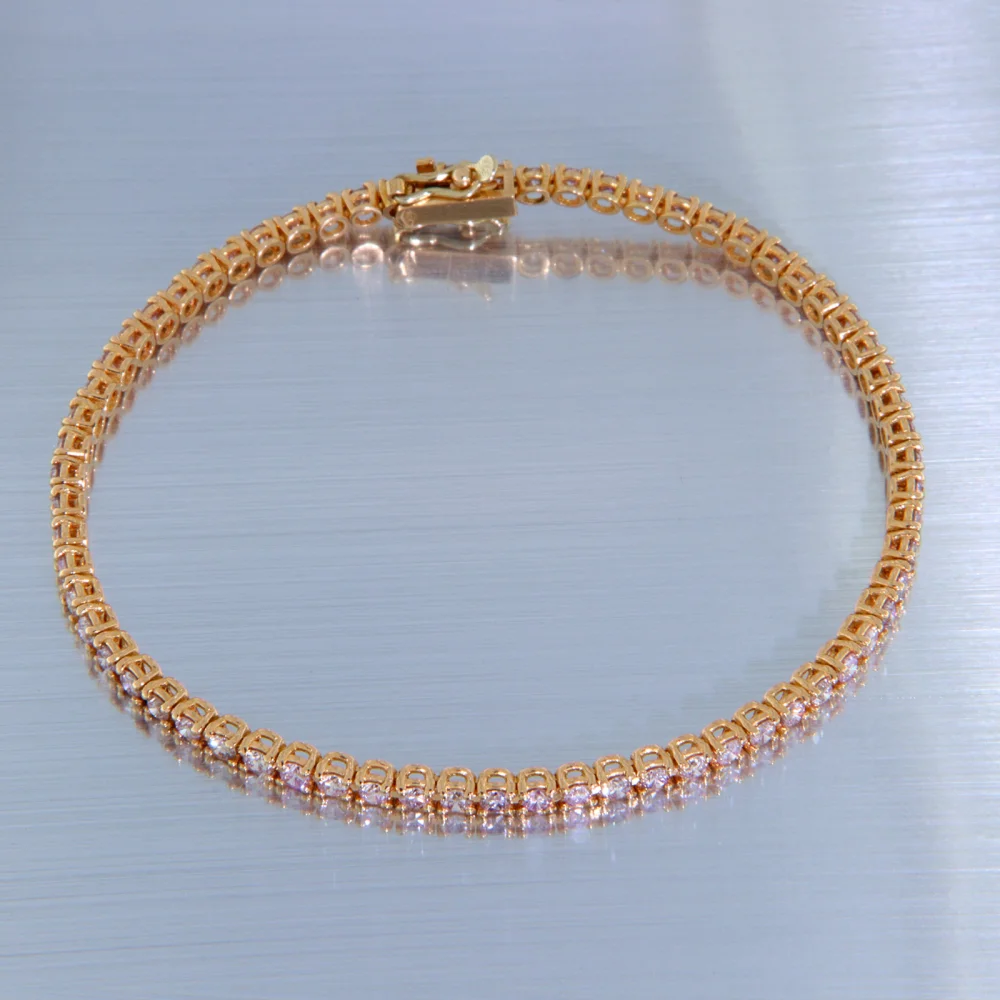 Bratara Tennis Aur Roz 14k Diamante Roz Naturale - Stralucire Premium si Feminitate