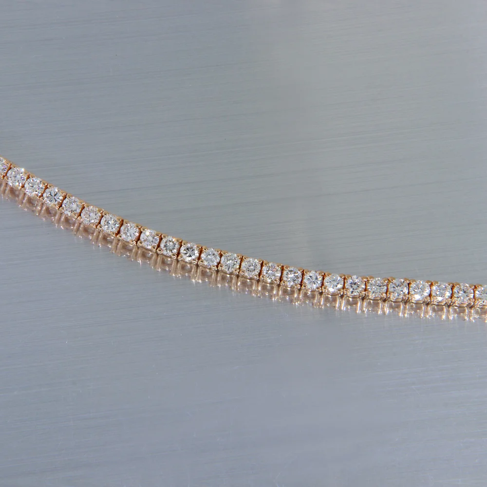  Bratara Tenis Aur Roz 14K Diamante Naturale – Stralucire Calda si Eleganta