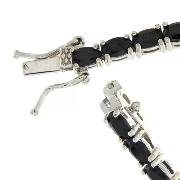Bratara tennis Argint 925 Placat cu Rodiu Spinel negru Natural - Elegant si Special