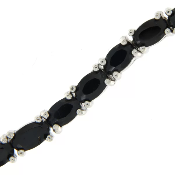 Bratara tennis Argint 925 Placat cu Rodiu Spinel negru Natural - Elegant si Special