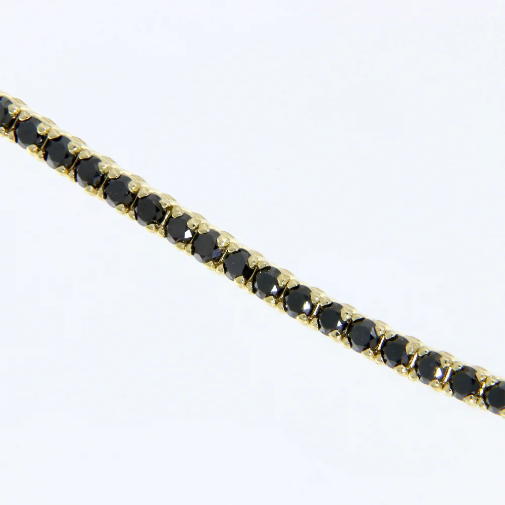 Bratara Tennis Aur Galben 14 k Diamante Negre 1.9 ct