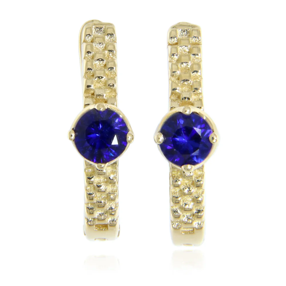 Cercei Aur Galben 14k Tortite Safire Naturale - Stralucire Fina