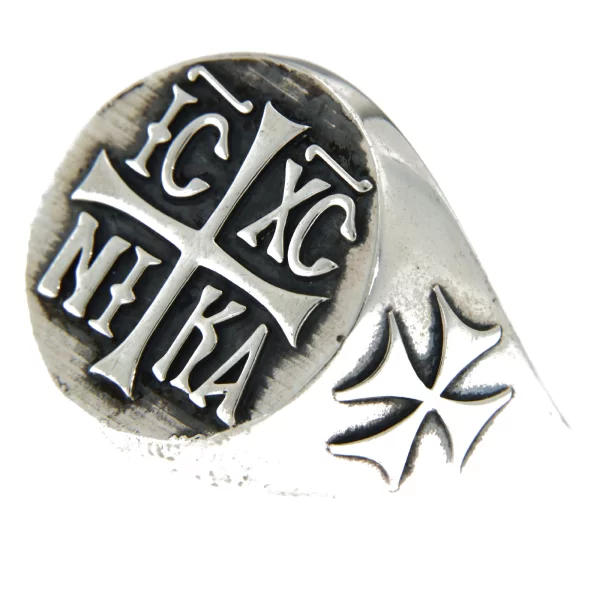 Ghiul argint 925 cu monograma IC XC NI KA aceasta bijuterie sacra aduce protectie si binecuvantare