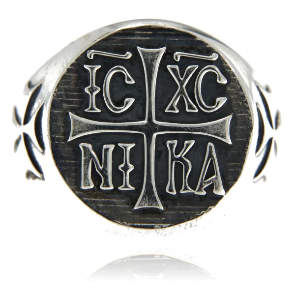 Ghiul argint 925 cu monograma IC XC NI KA aceasta bijuterie sacra aduce protectie si binecuvantare