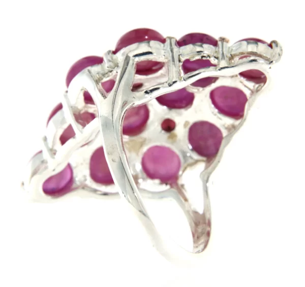 Inel Argint 925 accente aurite nuanta rose Rubin Granat Naturale - Pasiune si Energie