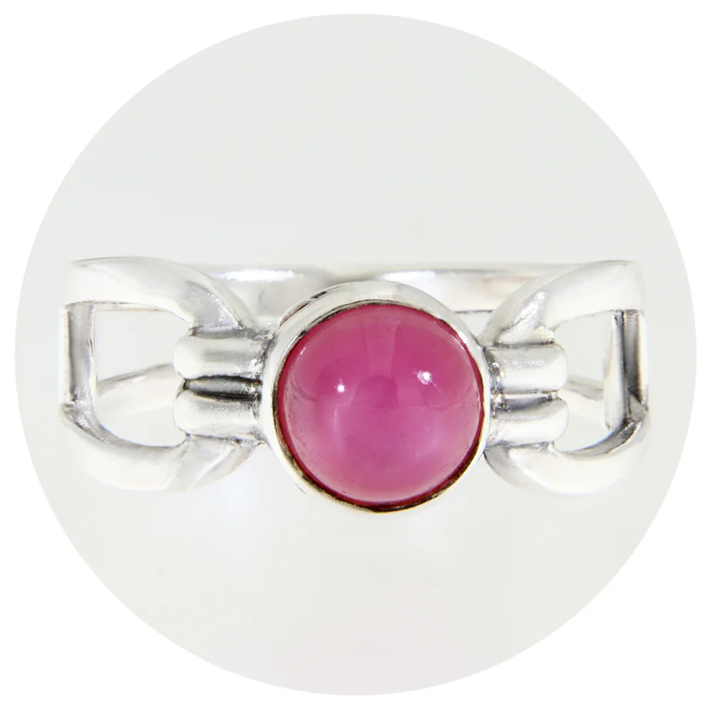 Inel din Argint 925 cu Rubin Natural Cabochon 1.12 ct | Detalii Oxidate și Design Elegant