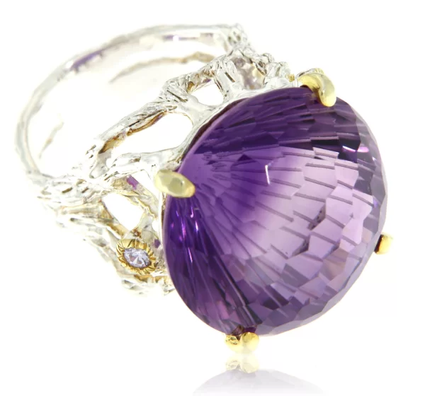Inel Argint 925 Ametist Natural Rotund VVS - Elegant si Spectaculos