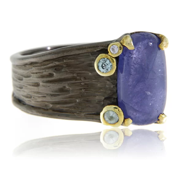 Inel Argint 925 cu Tanzanit si Topaz Natural - Armonie de Culori
