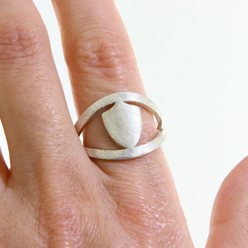 Inel Argint 925 Ice Mat Blazon Scut Protector