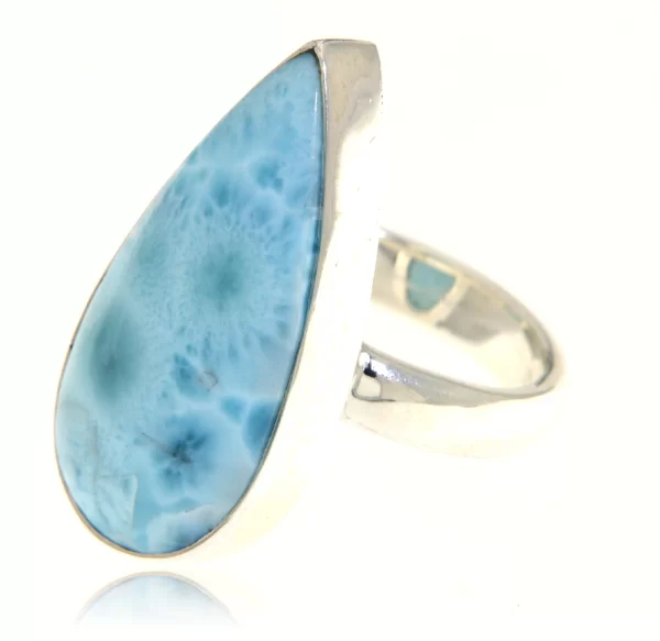 Inel Argint 925  Larimar natural - Peisaj Unic