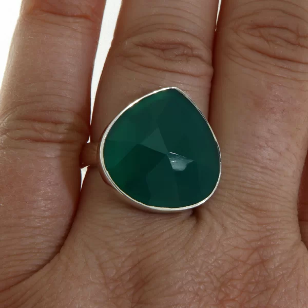Inel Argint 925 Onix Verde Natural - Stil si Putere