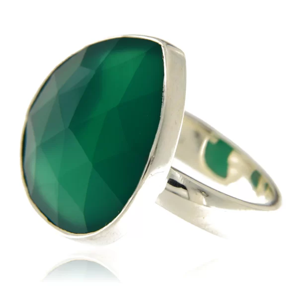 Inel Argint 925 Onix Verde Natural - Stil si Putere