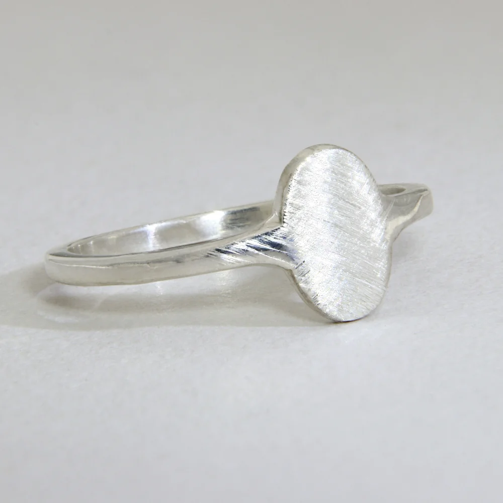 Inel Argint 925 Oval Ice Mat | Minimalist Texturat