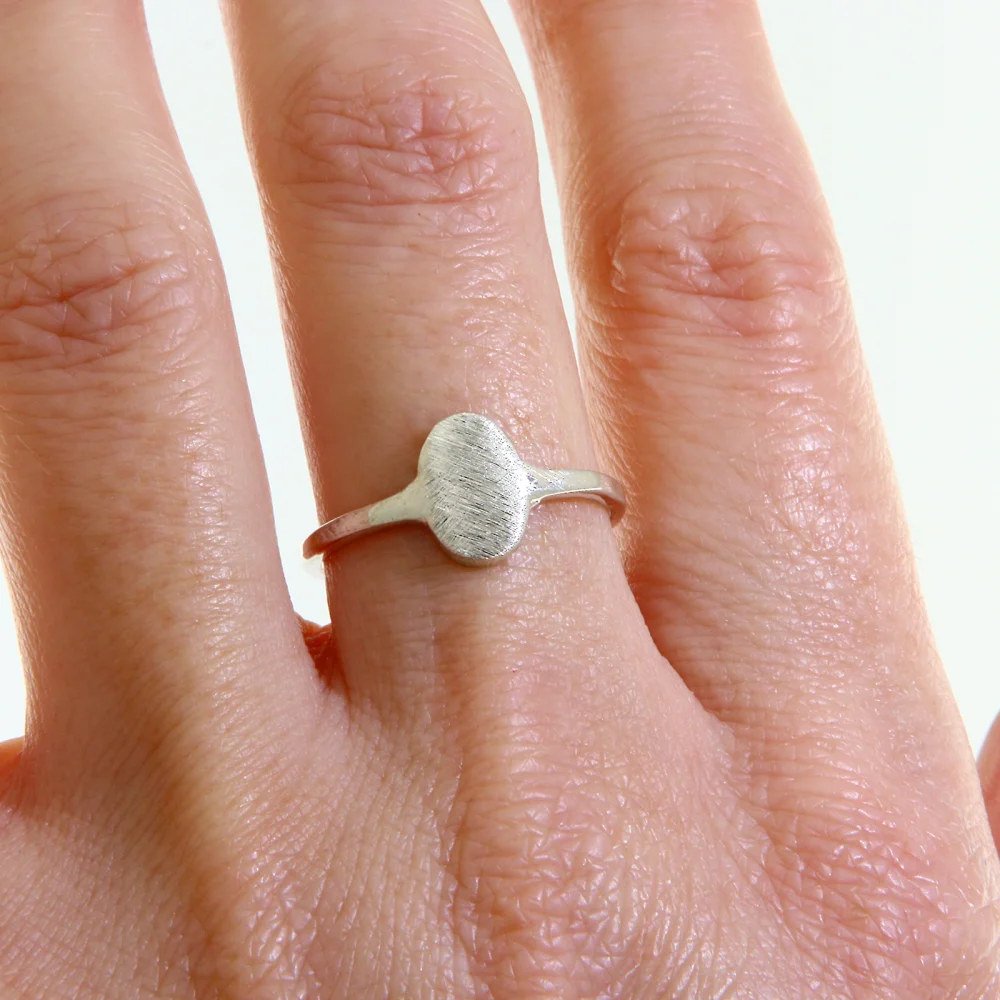 Inel Argint 925 Oval Ice Mat | Minimalist Texturat