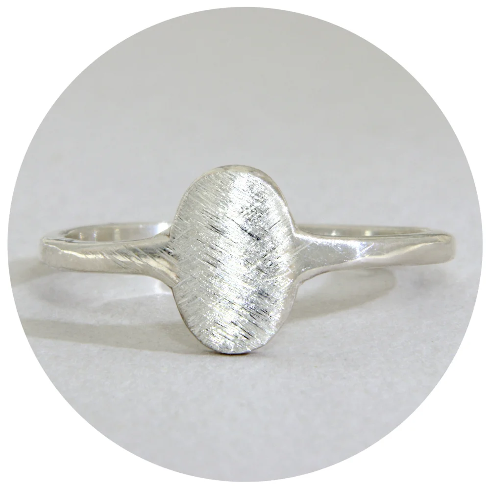 Inel Argint 925 Oval Ice Mat | Minimalist Texturat