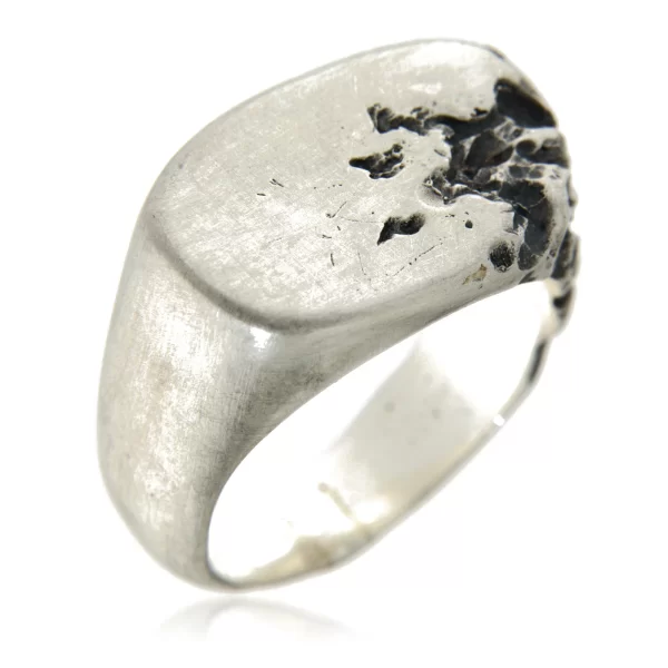 Inel Argint 925  Textura Acid Melted Design Avangardist