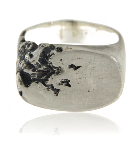 Inel Argint 925  Textura Acid Melted Design Avangardist