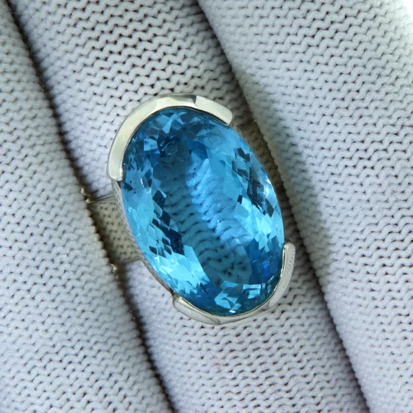 Inel Argint 925 Topaz Natural - Diafan si Stralucitor