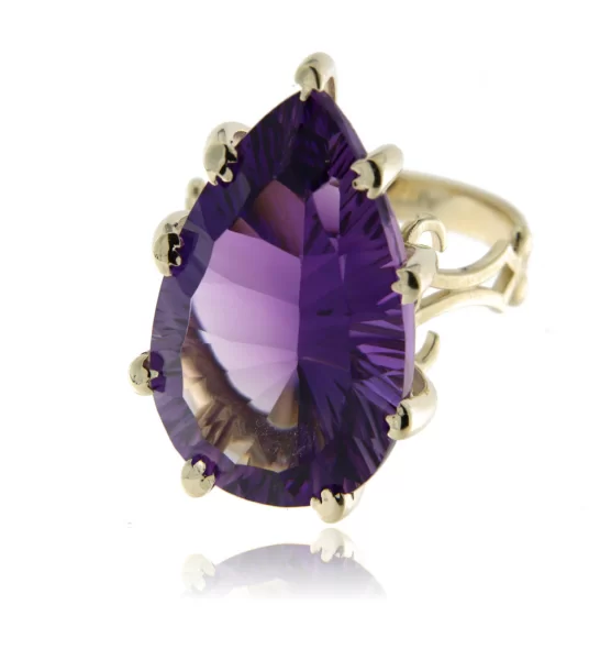 Inel aur 14k model Unic Ametist VVS 21 carate - Eleganta Rafinata