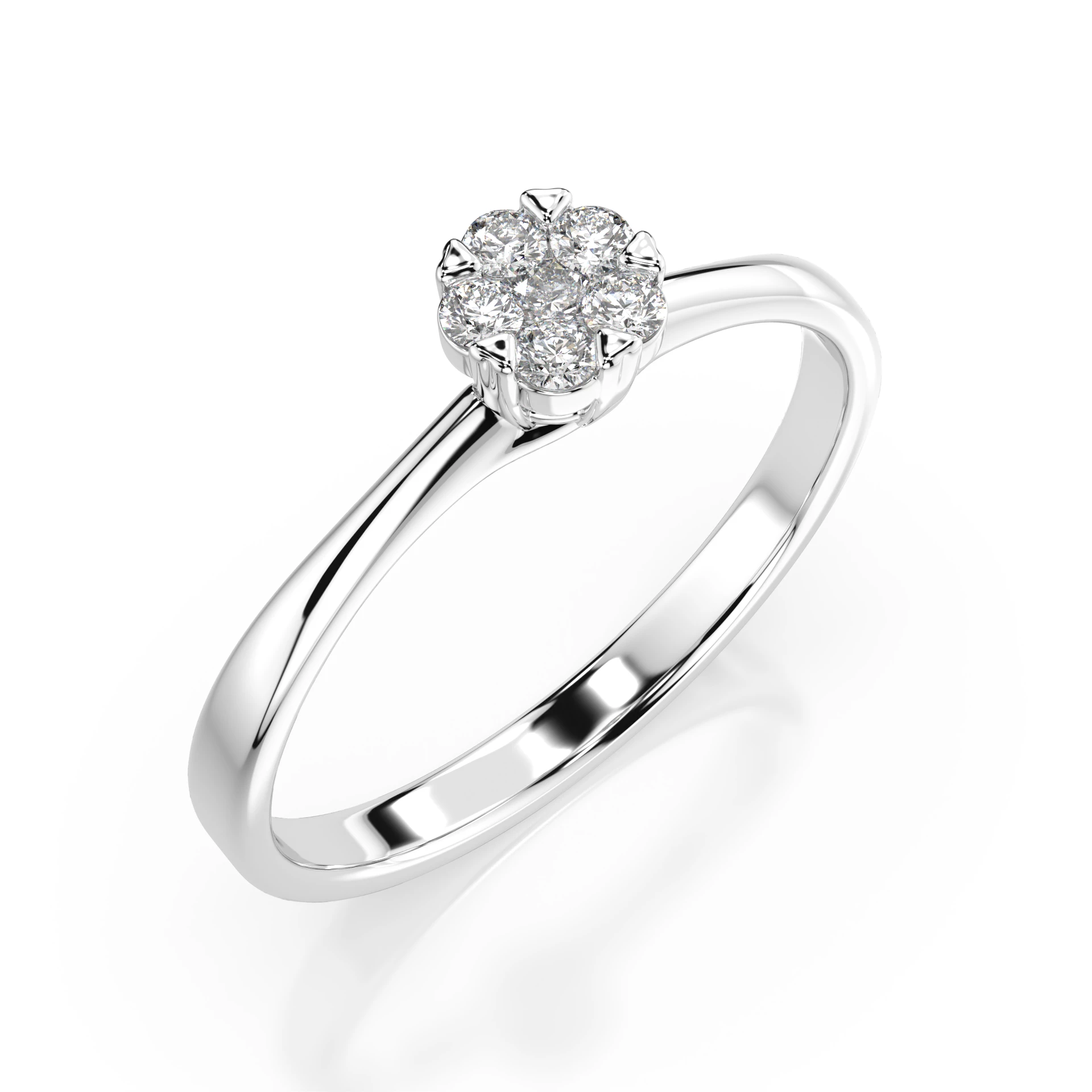 Inel de logodnă cu efect illusion din aur 14k cu diamante naturale, diamant central rotund de 0.03 ct, G/SI – Julietta Rafinată