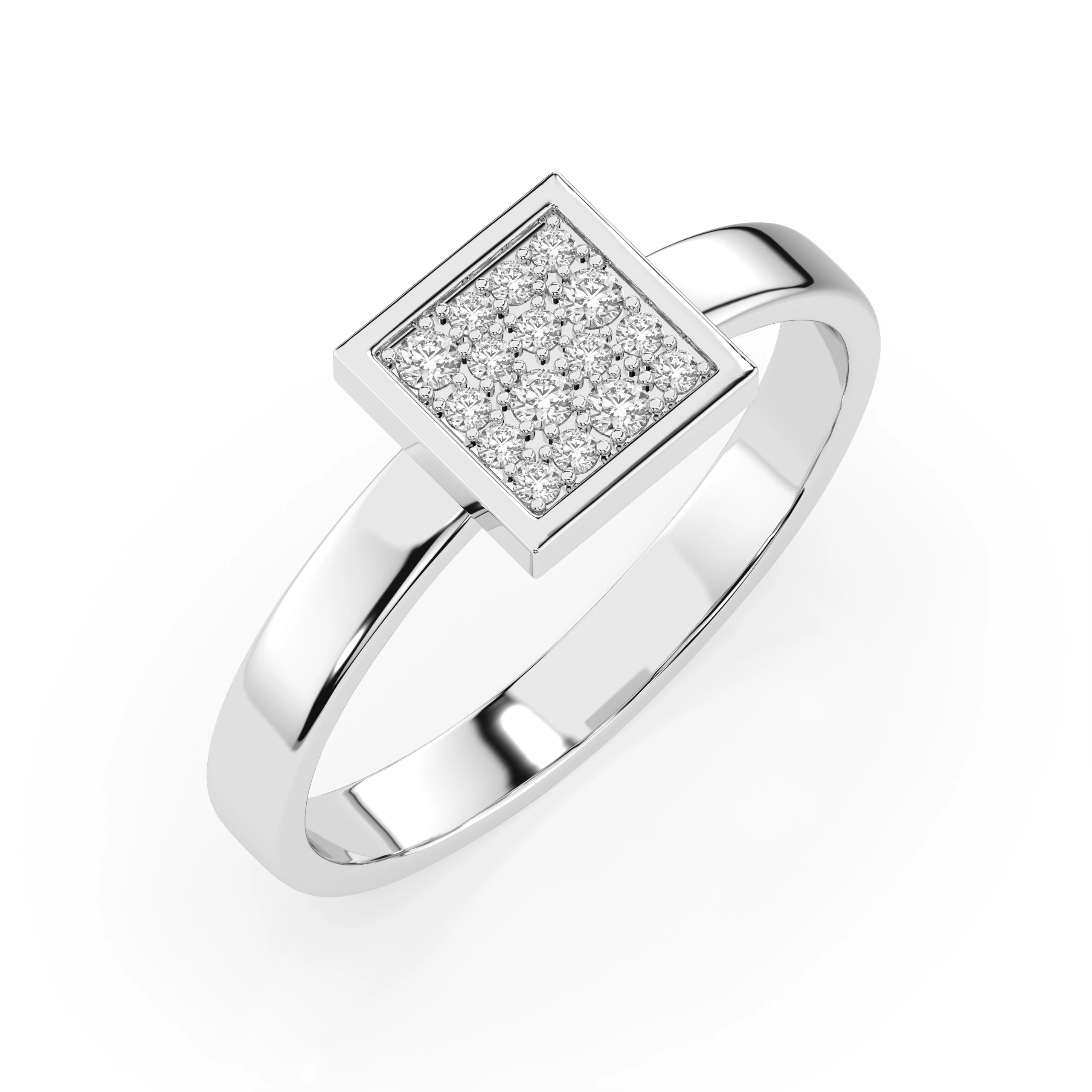 Inel de logodnă cu efect illusion din aur 14k cu diamante naturale, diamant central rotund de 0.07 ct, G/SI – Maristella Strălucitoare