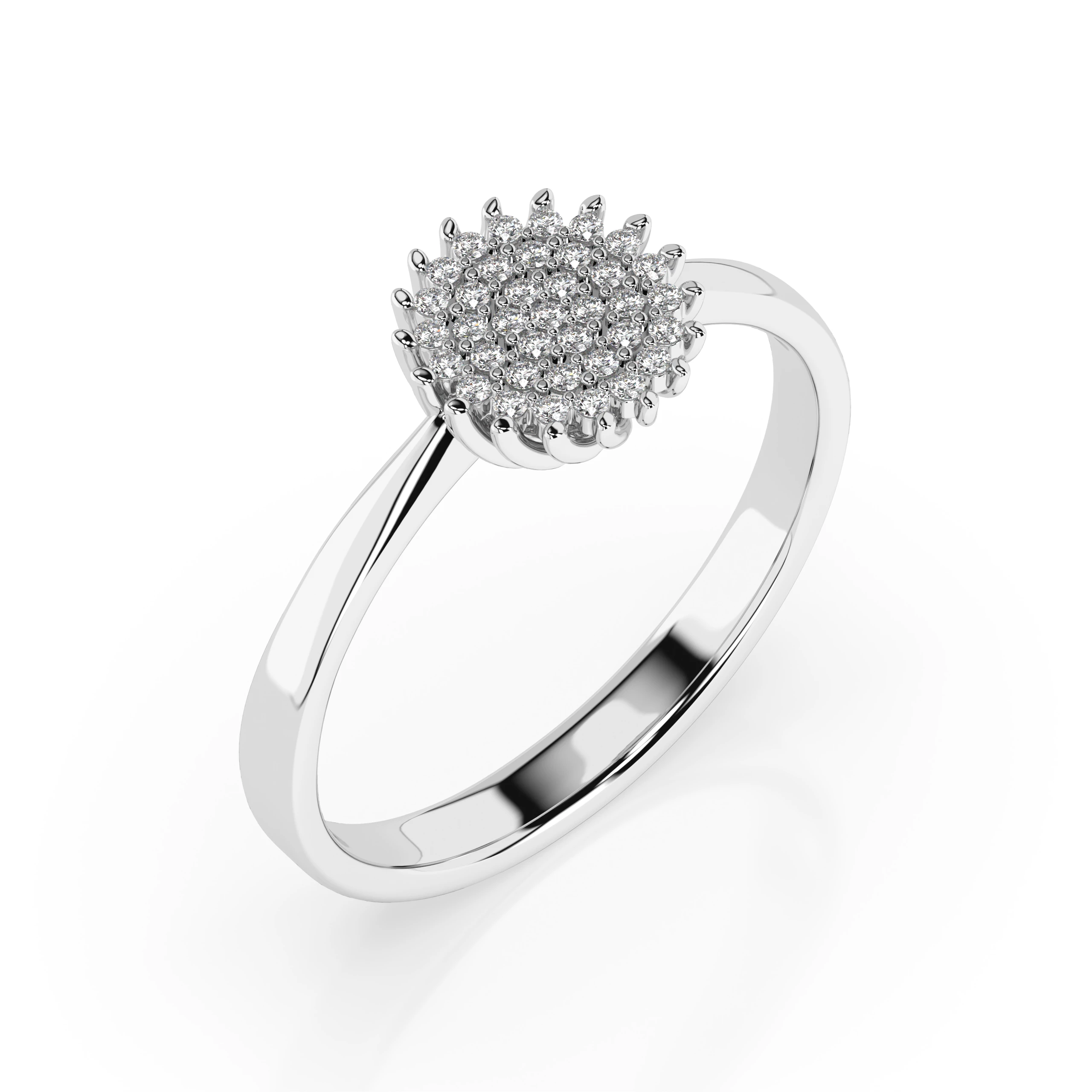 Inel de logodnă cu efect illusion din aur 14k cu diamante naturale, diamant central rotund de 0.15 ct, G/SI – Amalthea Grațioasă