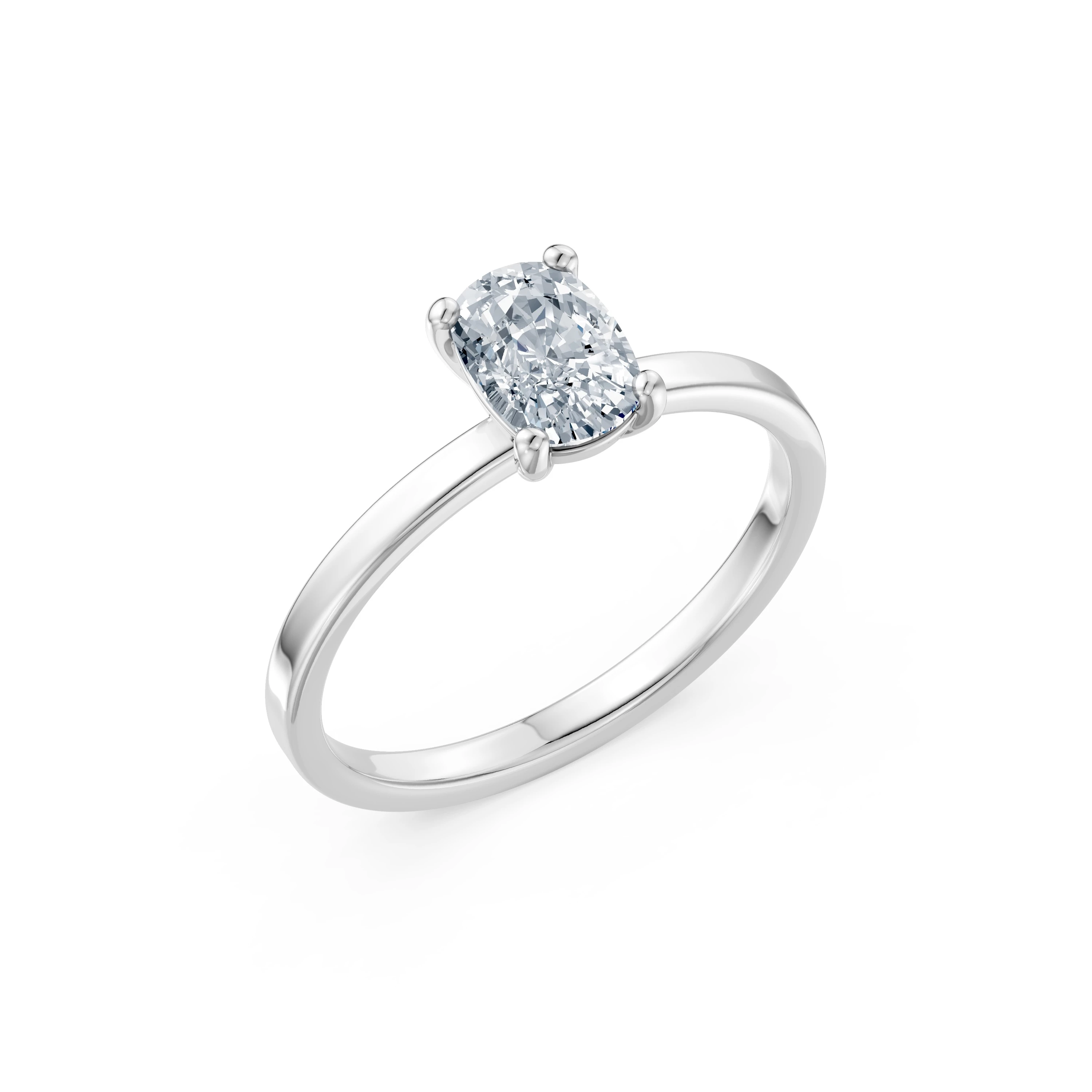Inel de logodnă din aur cu diamant de laborator cushion de 1 ct D/VVS2 – Hallstatt