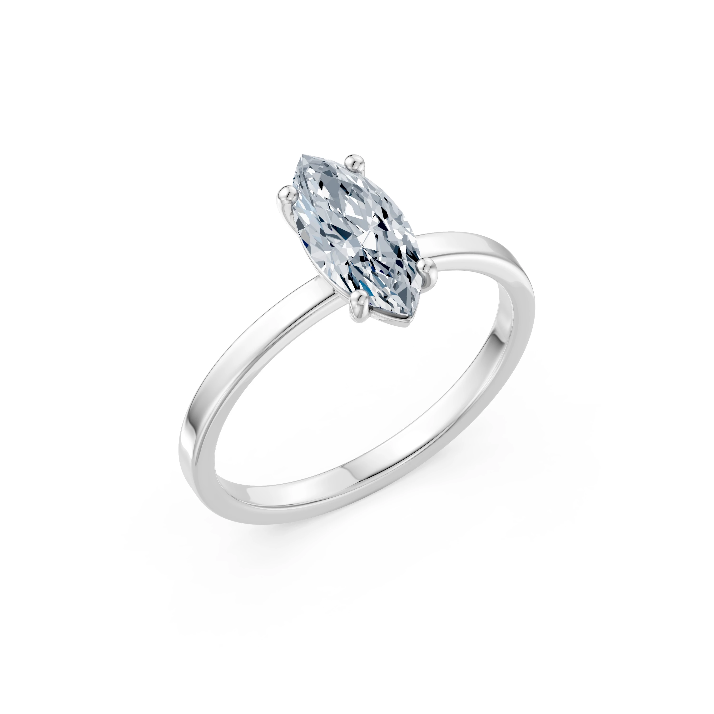 Inel de logodnă din aur cu diamant de laborator marchiză de 1 ct D/VVS2 – Salzburg
