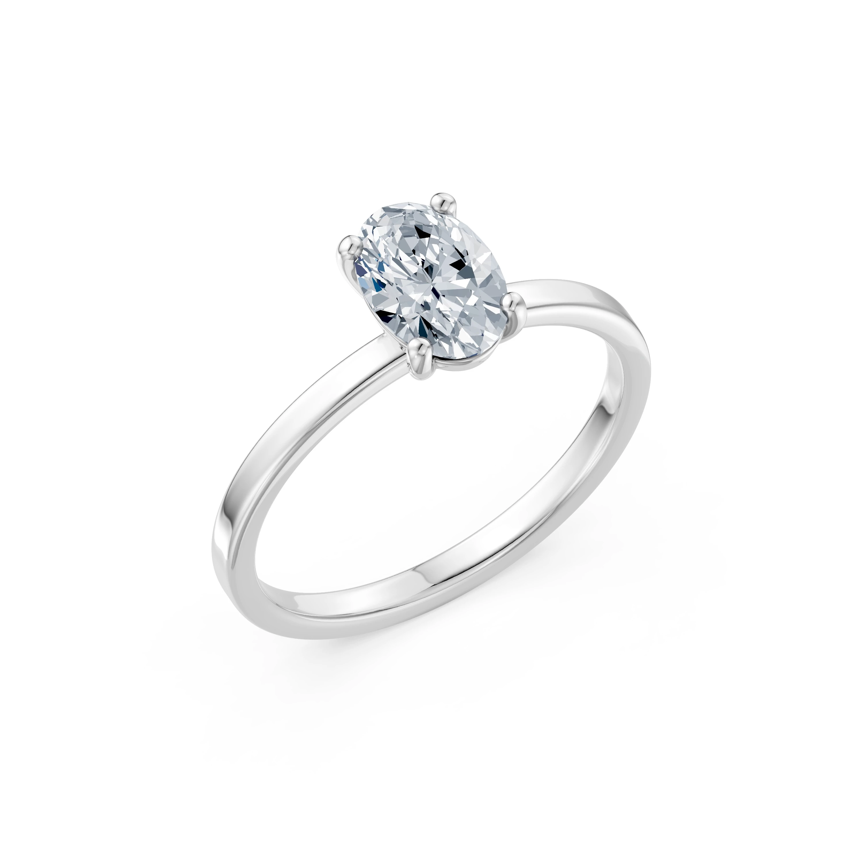 Inel de logodnă din aur cu diamant de laborator oval de 1 ct D/VVS2 – Dijon
