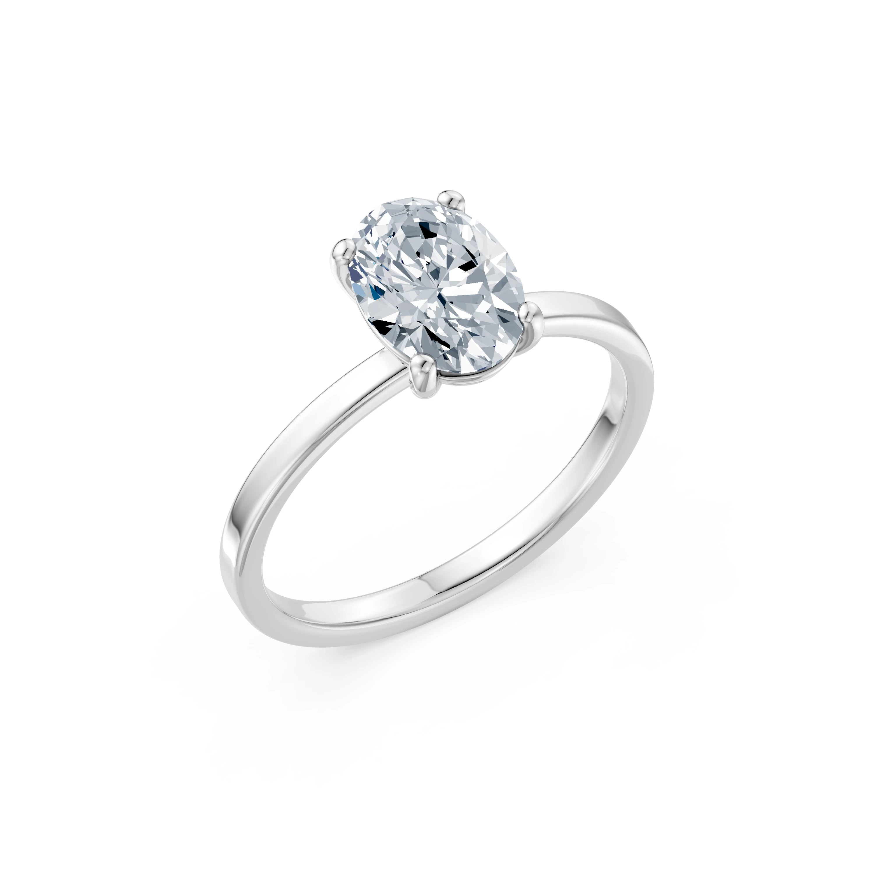Inel de logodnă din aur cu diamant de laborator oval de 1.5 ct D/VVS2 – Riga