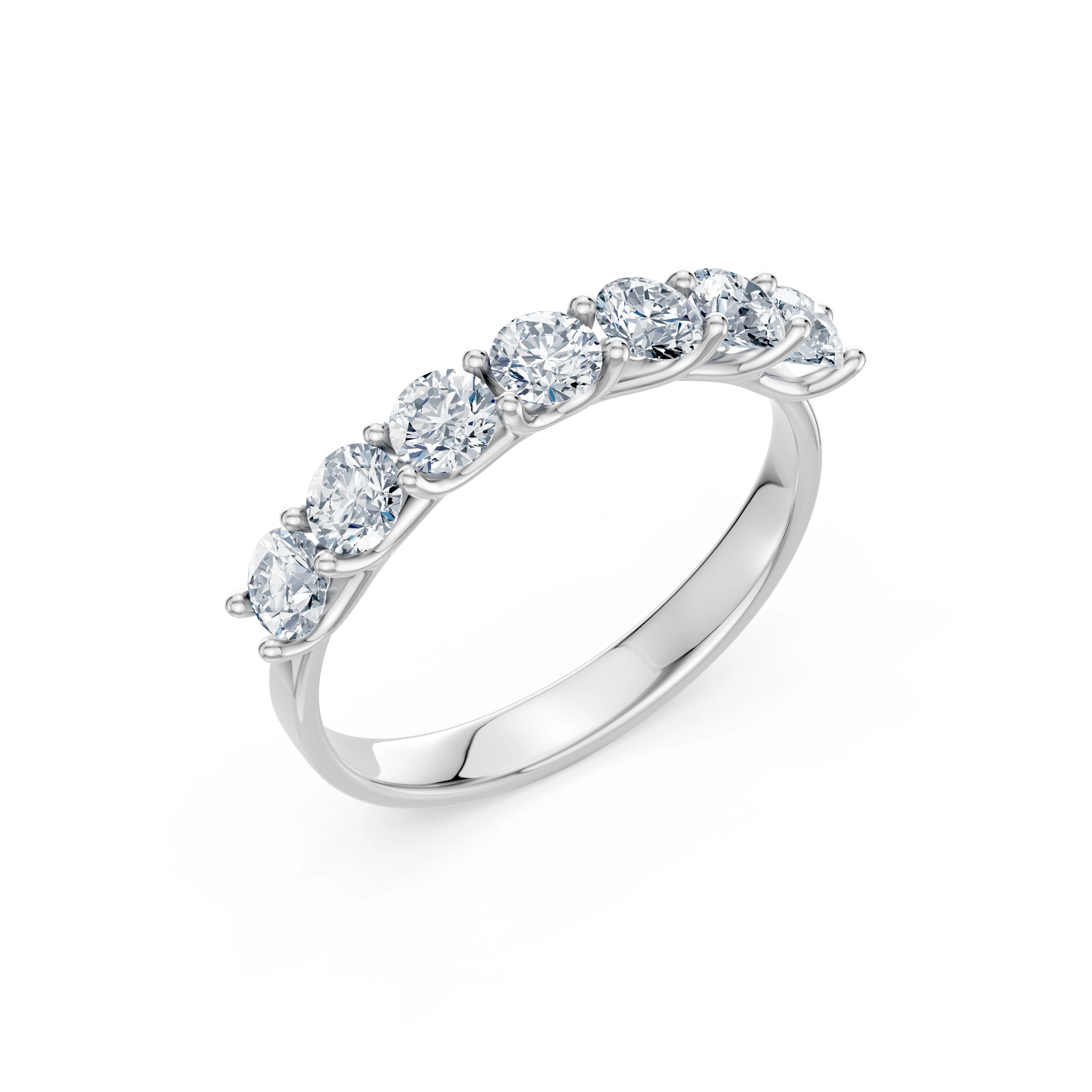 Inel de logodnă eternity din aur cu diamante naturale, diamant central de 1.05 ct, G/SI – Leonora Romantică