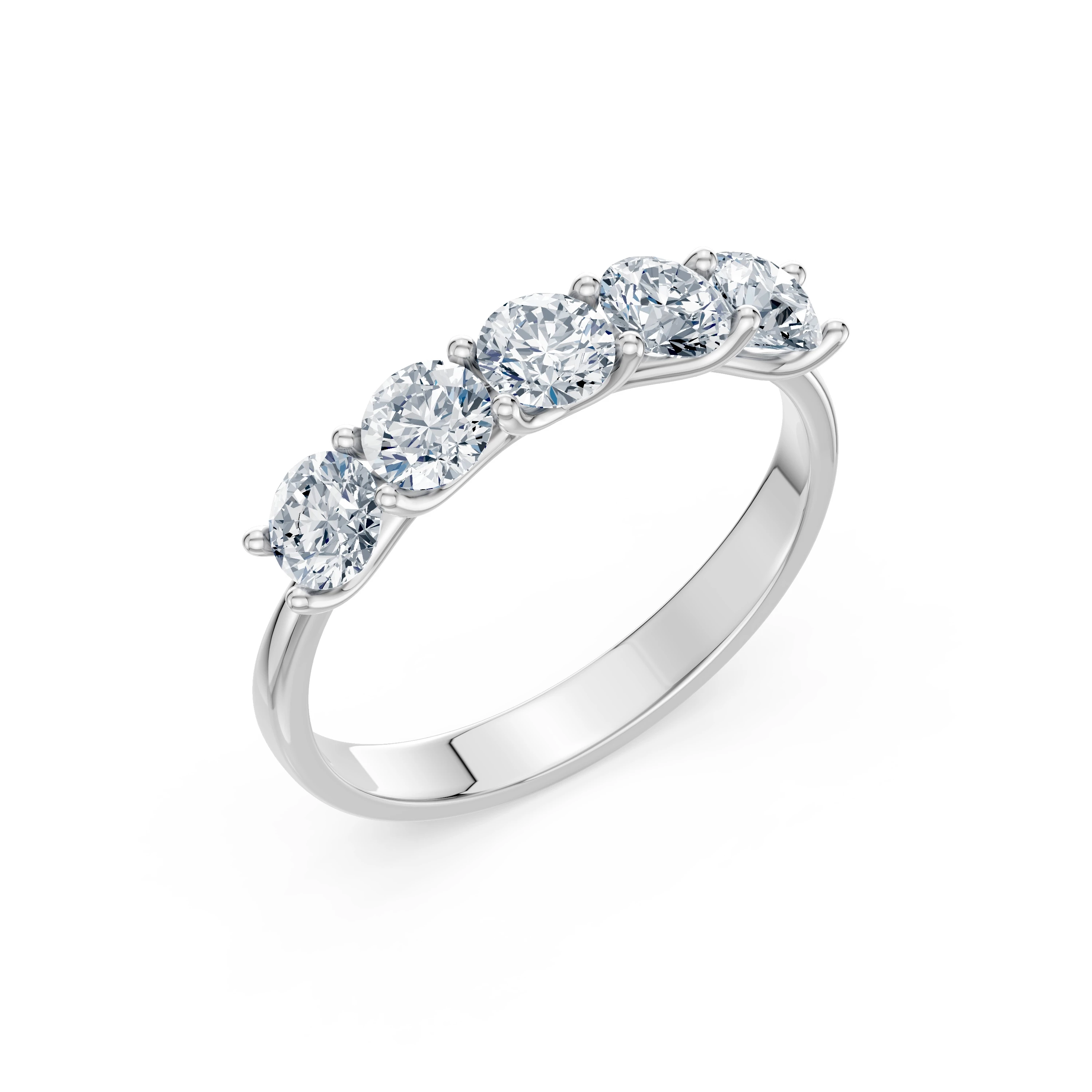 Inel de logodnă eternity din aur cu diamante naturale, diamant central de 1.25 ct, G/SI – Leonora Grațioasă