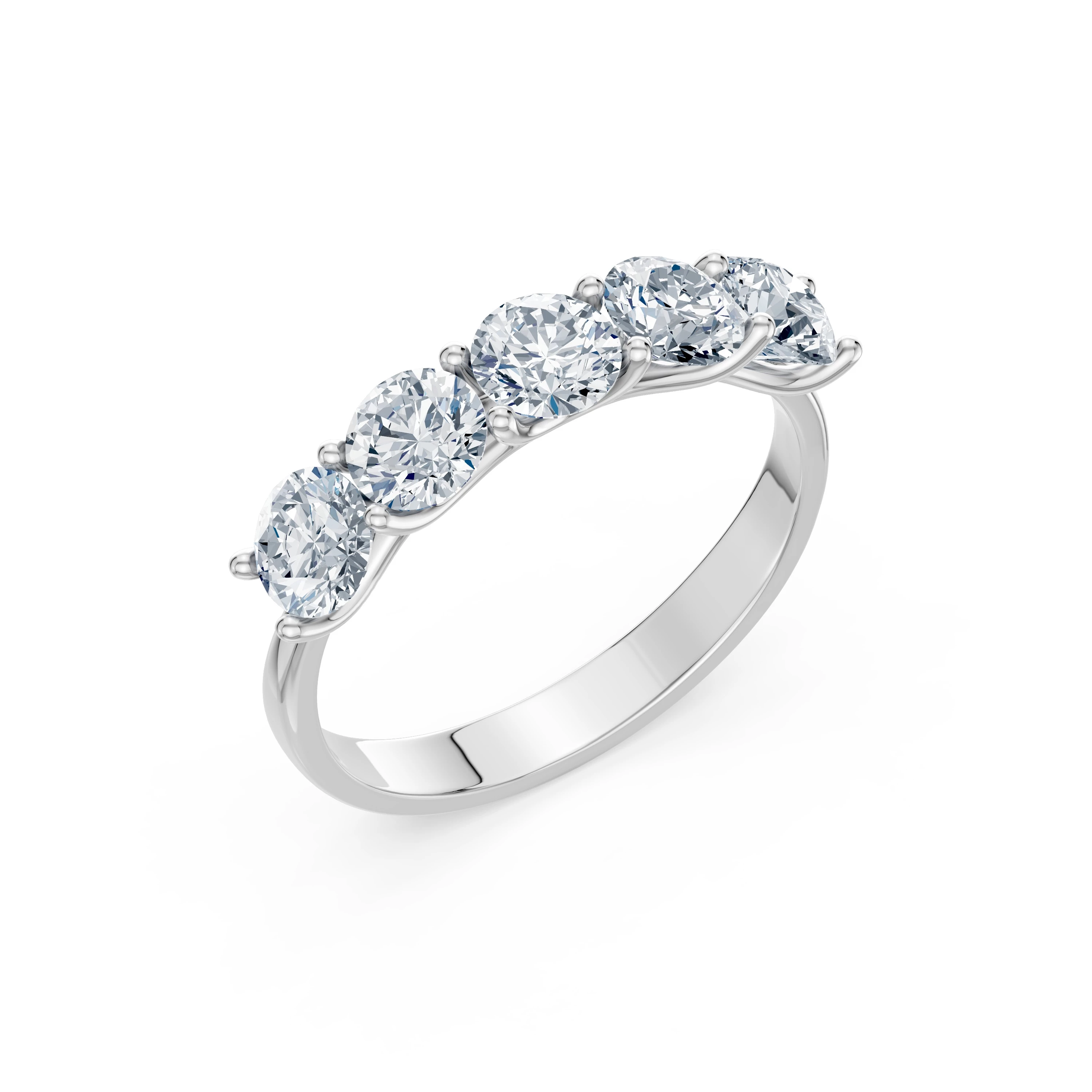 Inel de logodnă eternity din aur 14k cu diamante naturale, diamant central de 1.75 ct, G/SI – Florentina Regală