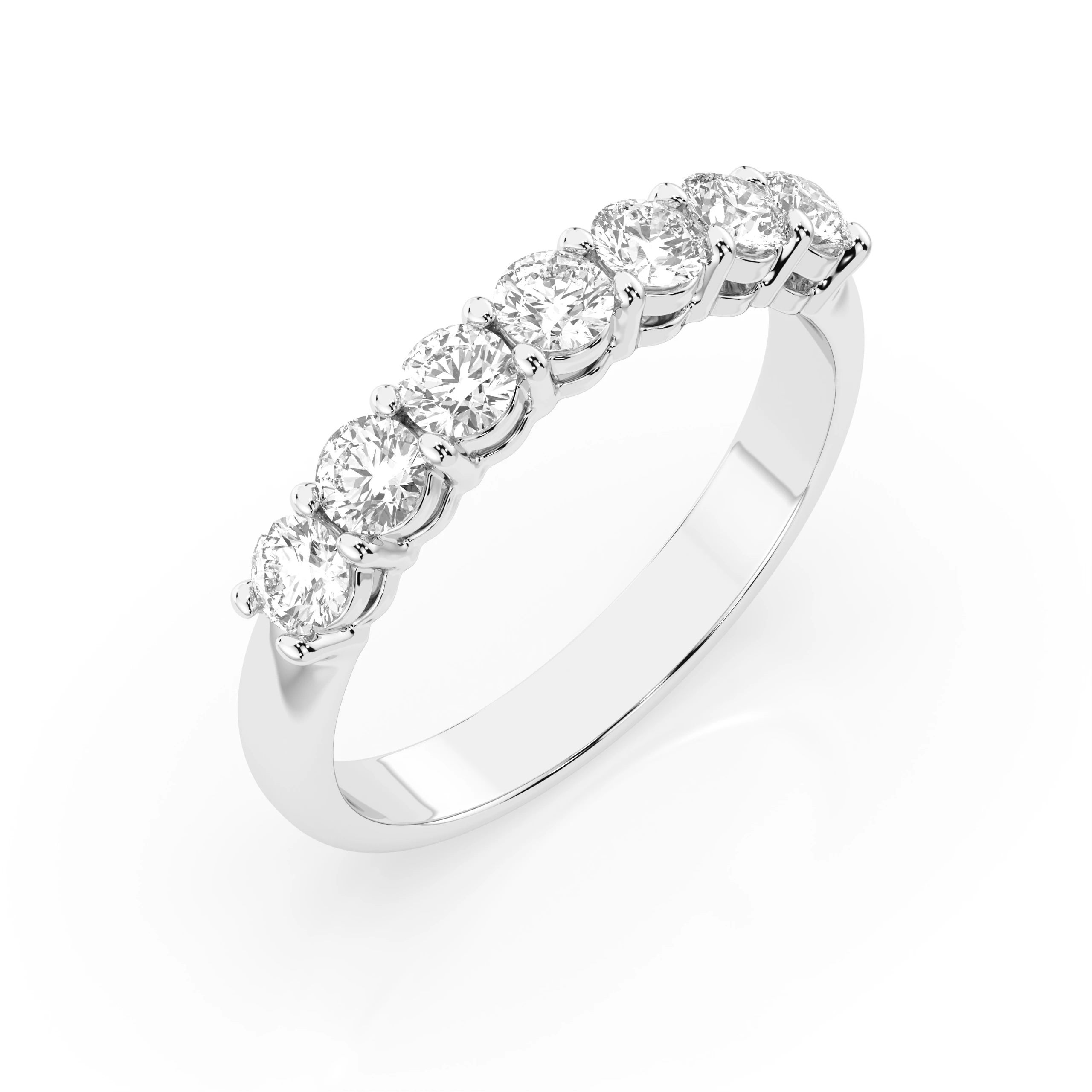 Inel de logodnă eternity din aur cu diamante naturale, diamant central rotund de 0.7 ct, G/SI – Celestia Armonioasă