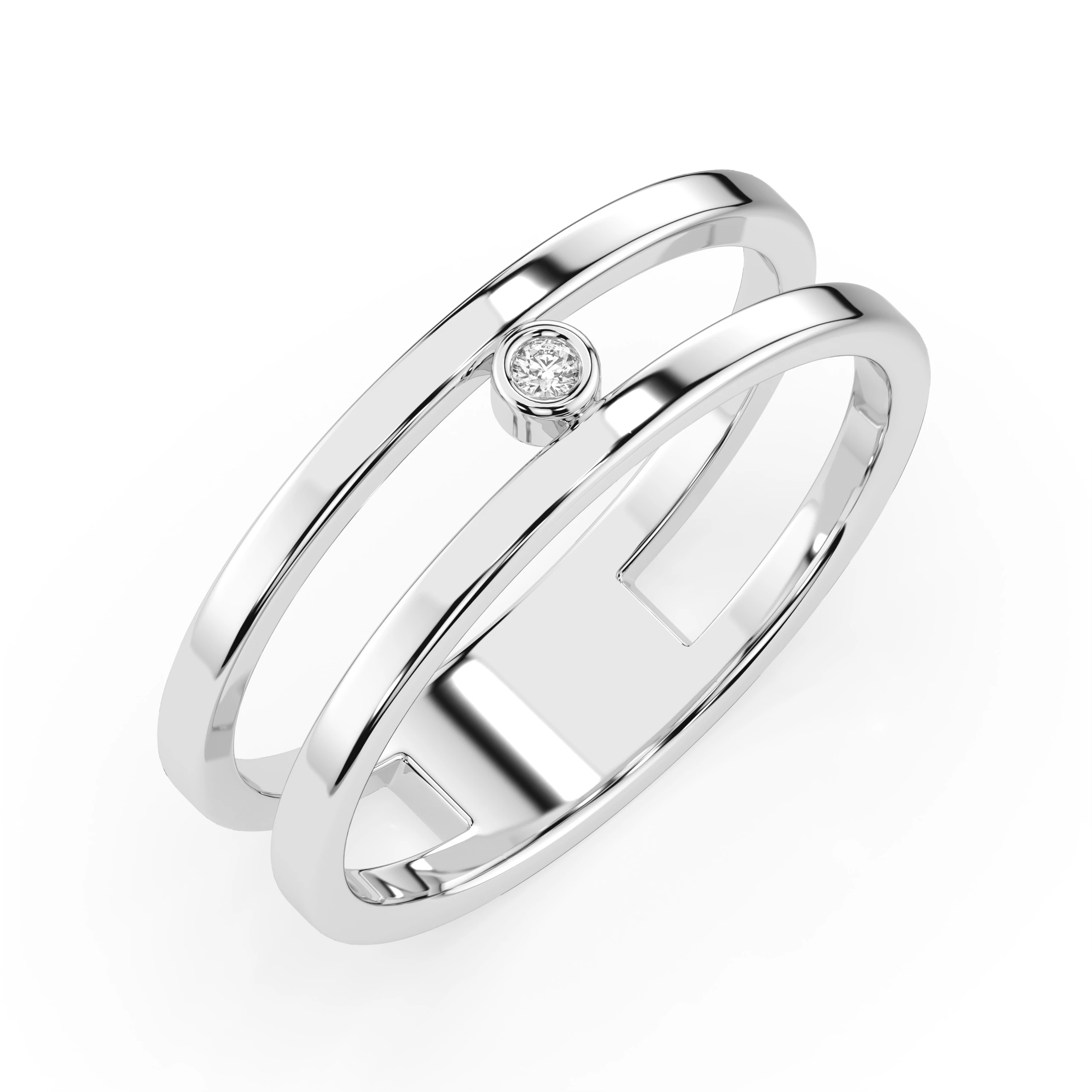 Inel de logodnă minimalist din aur 14k cu diamant natural, diamant central rotund de 0.02 ct, G/SI – Serenella Eternă